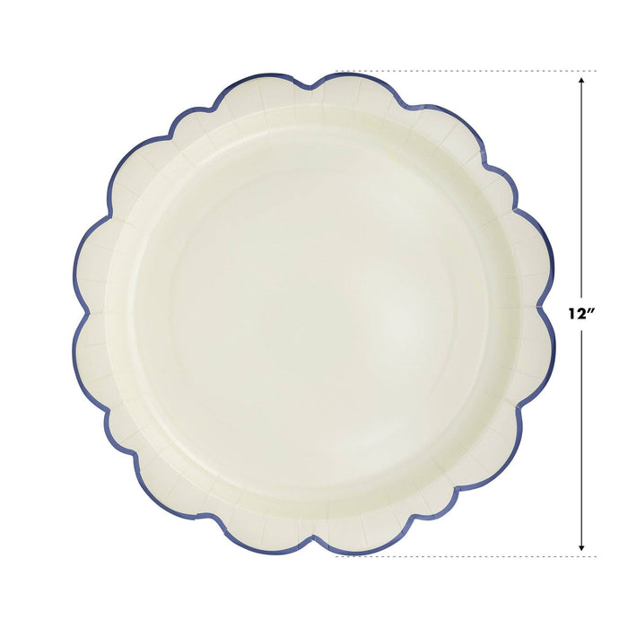 Pembroke Cream w/Blue Edge 12" Plate