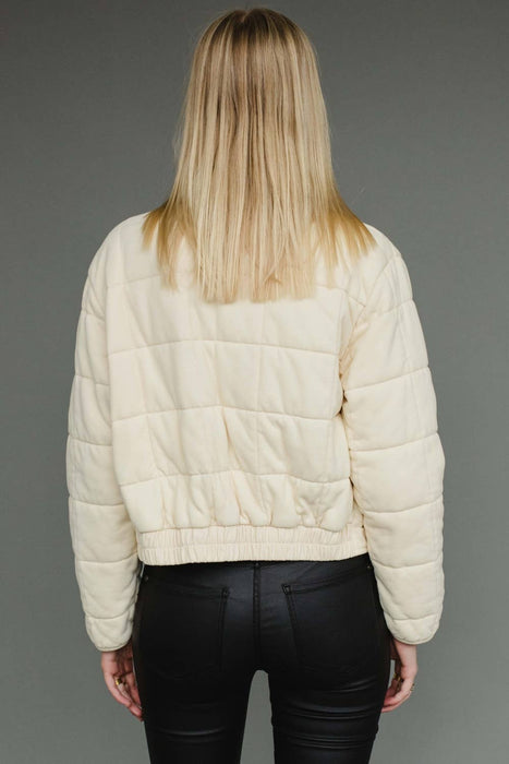Cream Washed Quilted Jacket