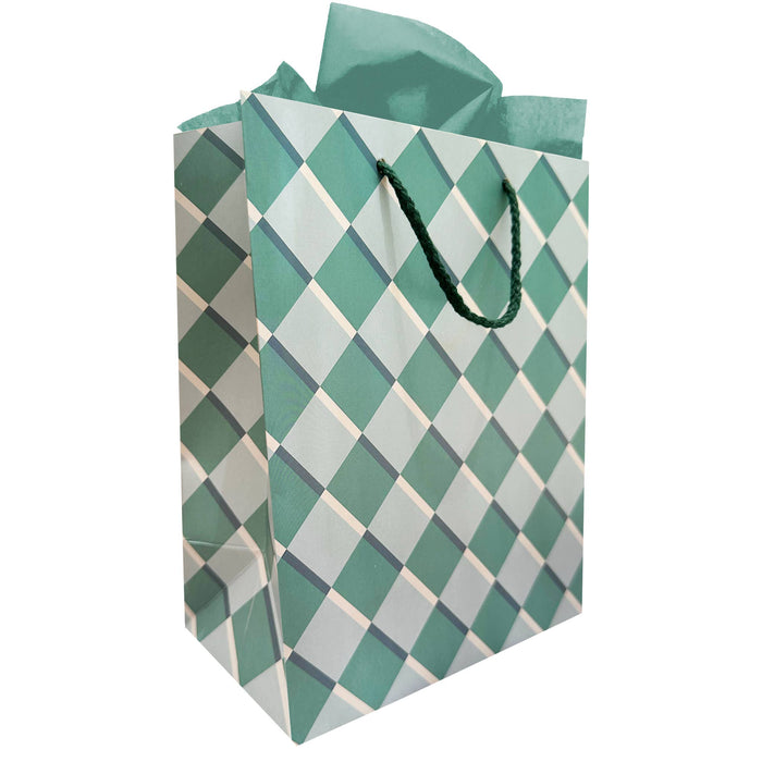 Evergreen Checker Gift Bag