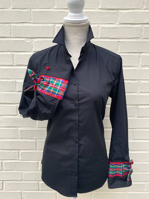 Black Audrey Holiday Ribbon Blouse