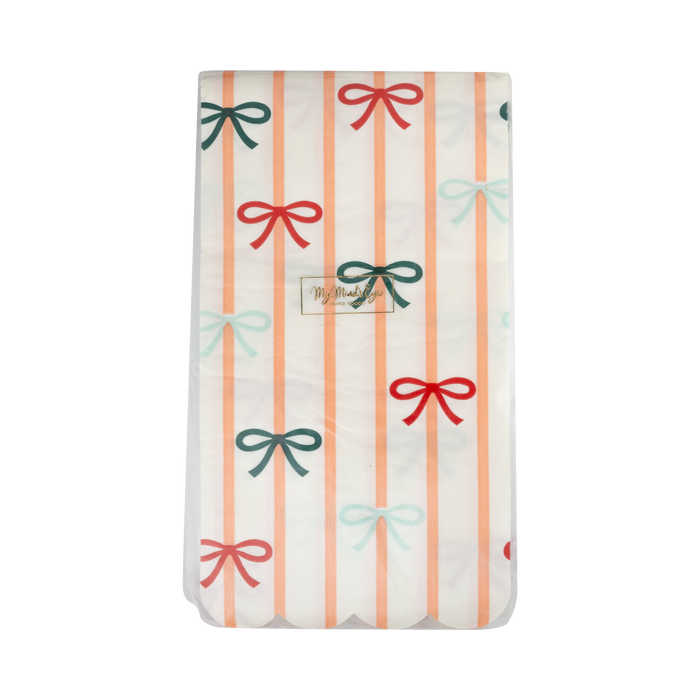 Bows and Stripes Scalloped Napkin