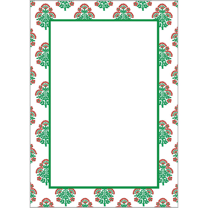 5"x7" Christmas Block Print Notepad