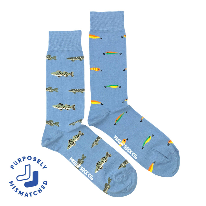 Fish & Lure Mismatched Men's Sock