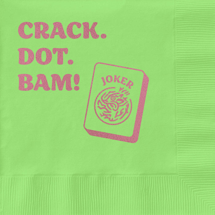 Crack Dot Bam Mahjong Cocktail Napkin