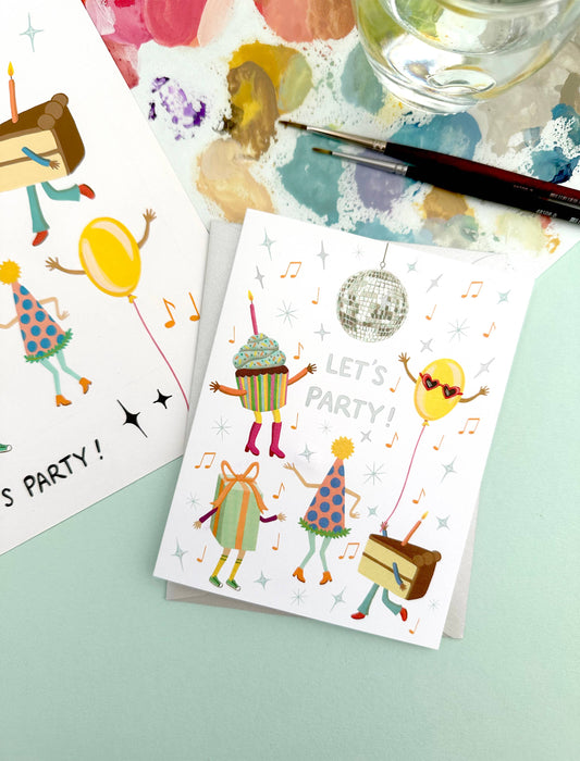 Disco Ball Dance Party Card