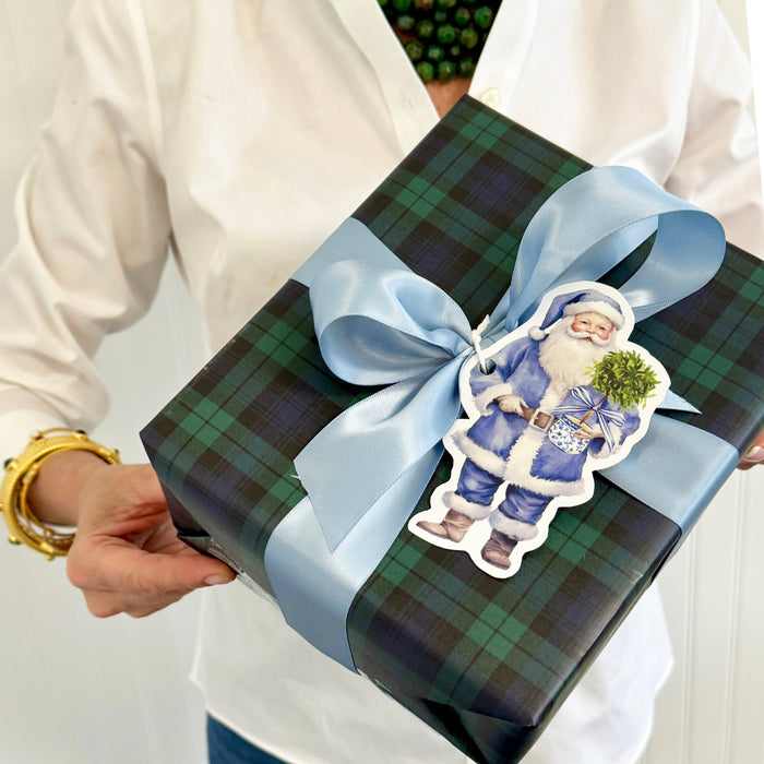 Blue Santa Die-Cut Gift Tags