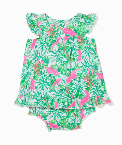 Cecily Infant Dress | Botanical Green Just Wing It
