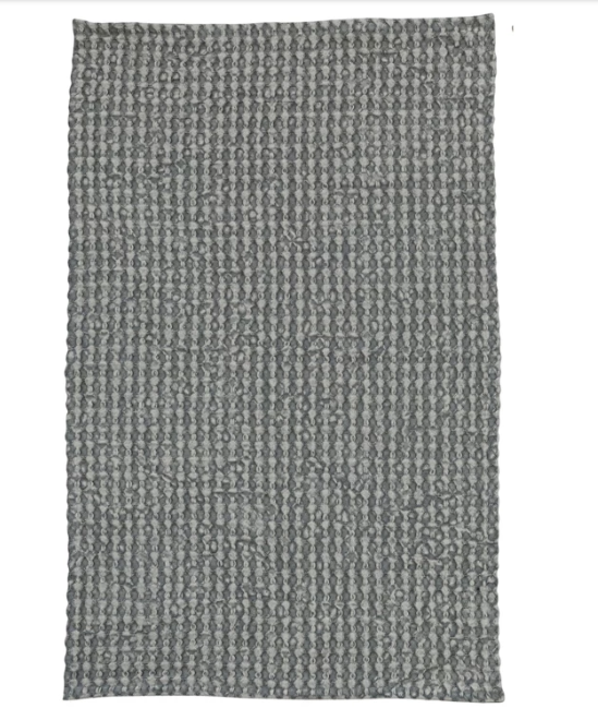 Stonewashed Cotton Waffle Tea Towel | Blue