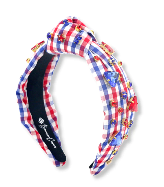 Red White Blue Gingham Headband