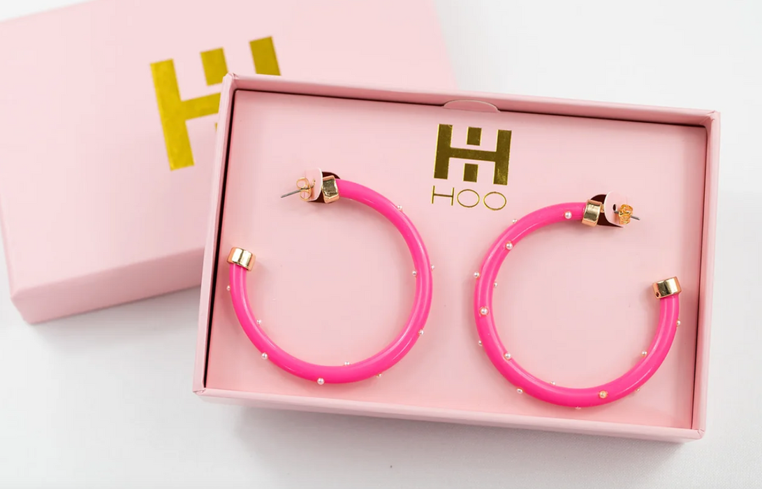2" HooHoops | Hot Pink w/Pearls