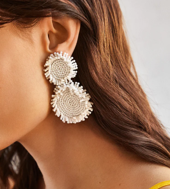 White Erin Earrings