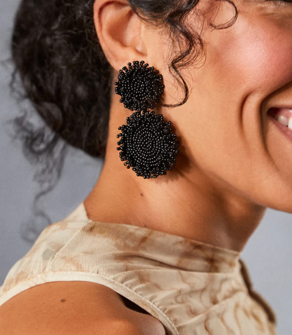 Black Erin Earrings