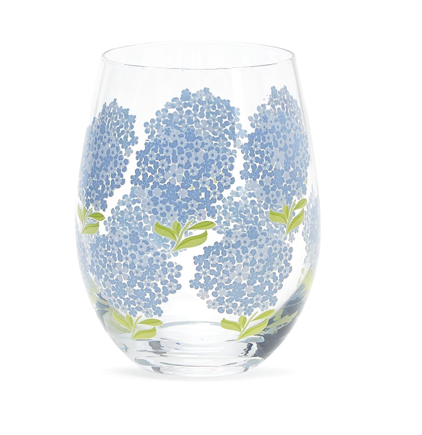 Hydrangea Stemless Wine Glass
