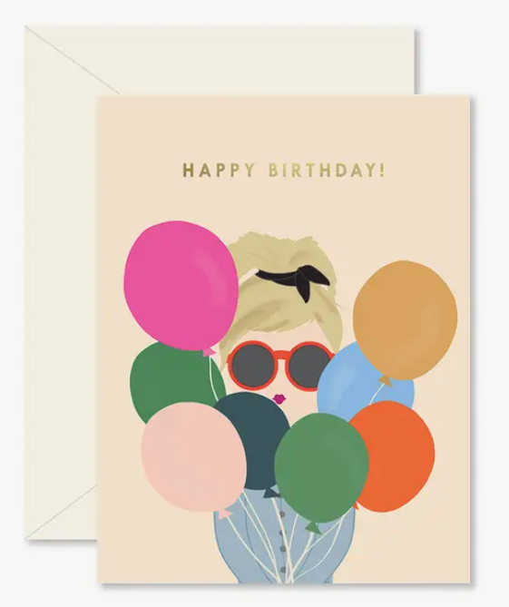 Balloon Lady Birthday Card