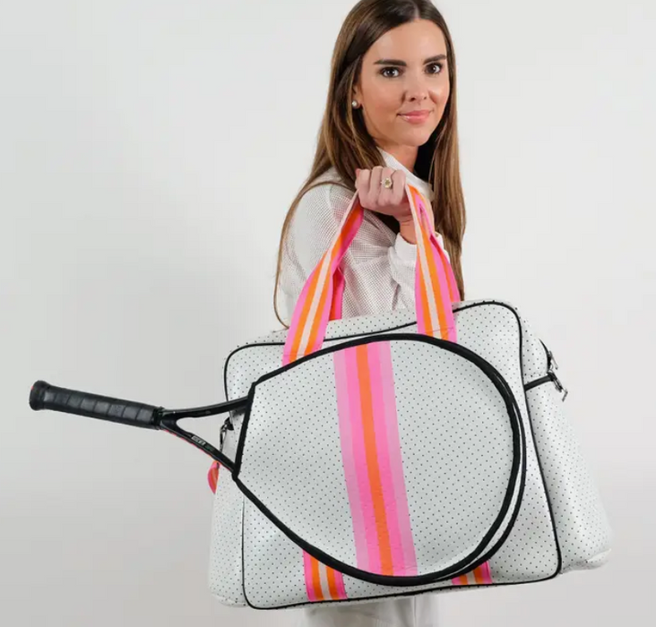 White & Pink Tennis Bag