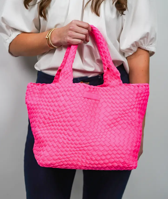 Woven Tote | Neon Pink