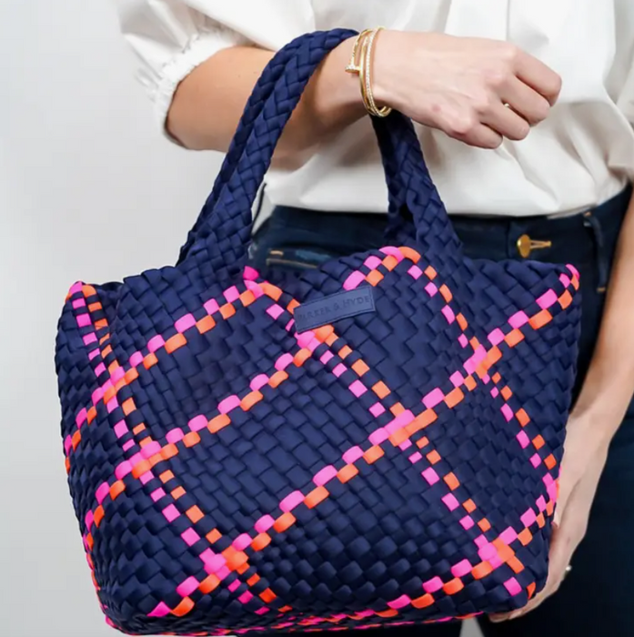 Woven Tote | Navy Multi