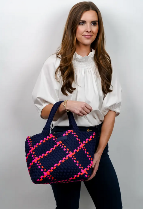 Woven Tote | Navy Multi