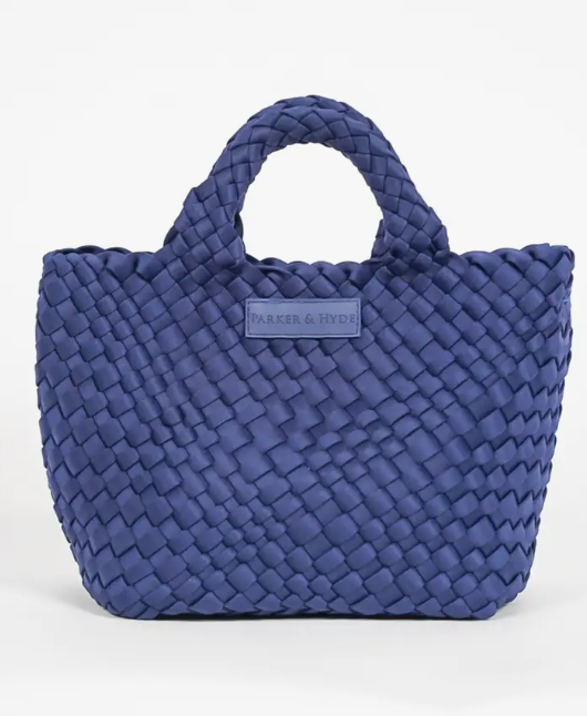 Mini Woven Tote | Navy