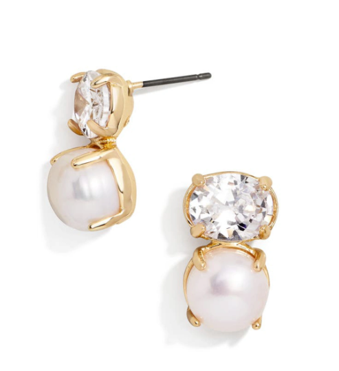 Pearl and Cubic Zirconia Earrings