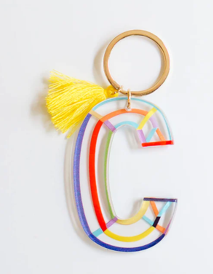 Clean Lines Initial Keychain