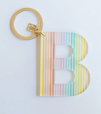 Patterned Initial Keychain
