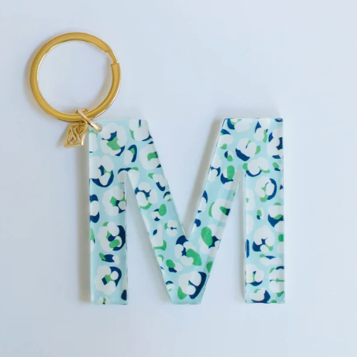 Patterned Initial Keychain