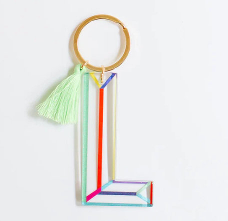 Clean Lines Initial Keychain