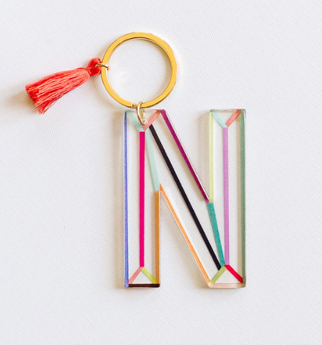 Clean Lines Initial Keychain