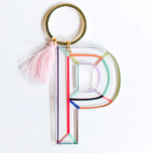 Clean Lines Initial Keychain