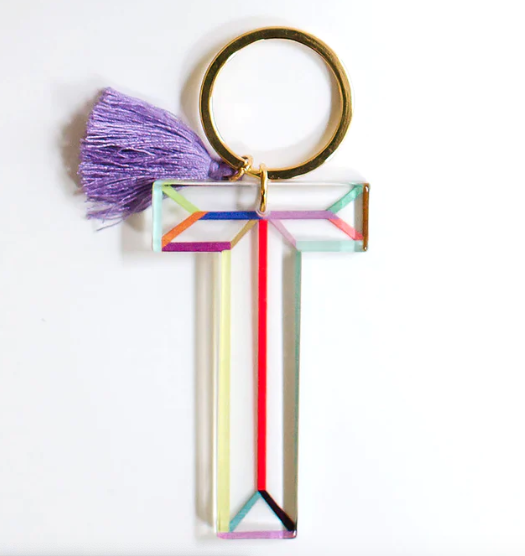 Clean Lines Initial Keychain