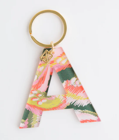 Forever Floral Initial Keychain