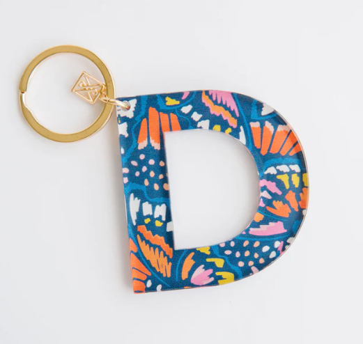 Forever Floral Initial Keychain