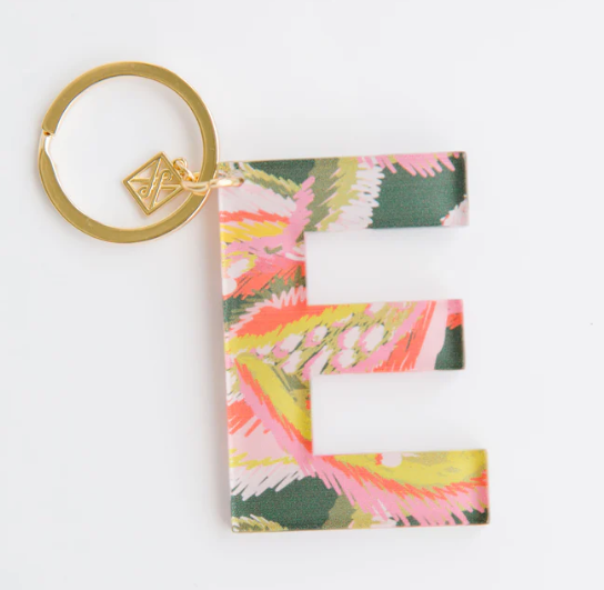 Forever Floral Initial Keychain