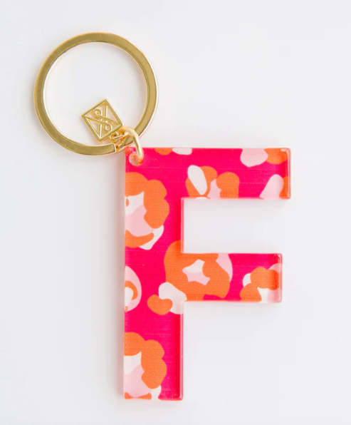 Forever Floral Initial Keychain