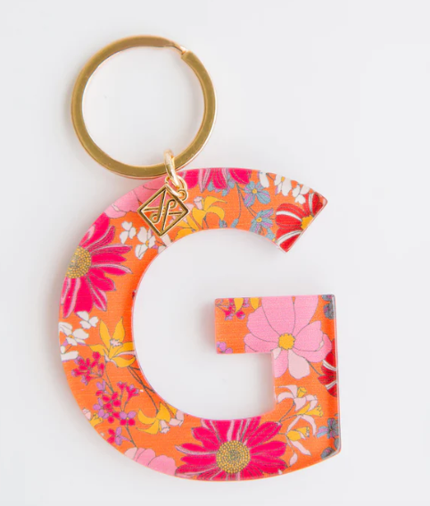 Forever Floral Initial Keychain