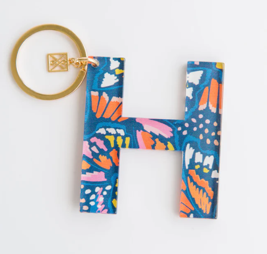Forever Floral Initial Keychain