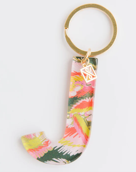 Forever Floral Initial Keychain