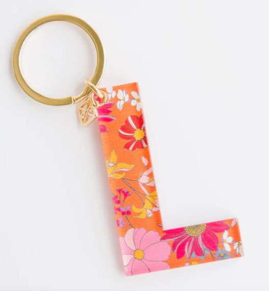 Forever Floral Initial Keychain