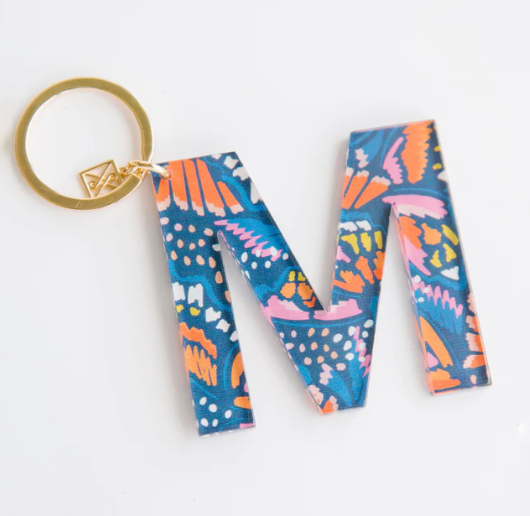 Forever Floral Initial Keychain