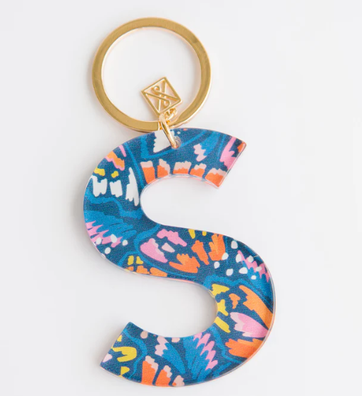 Forever Floral Initial Keychain