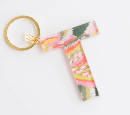 Forever Floral Initial Keychain