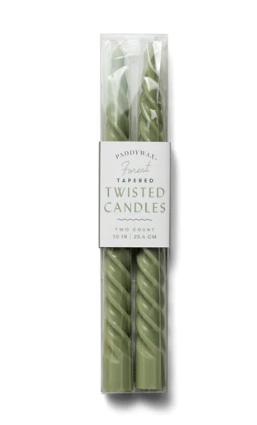 10" Twisted Tapers | Forest Green