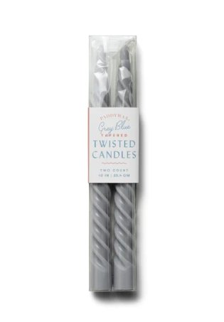 10" Twisted Tapers | Grey Blue