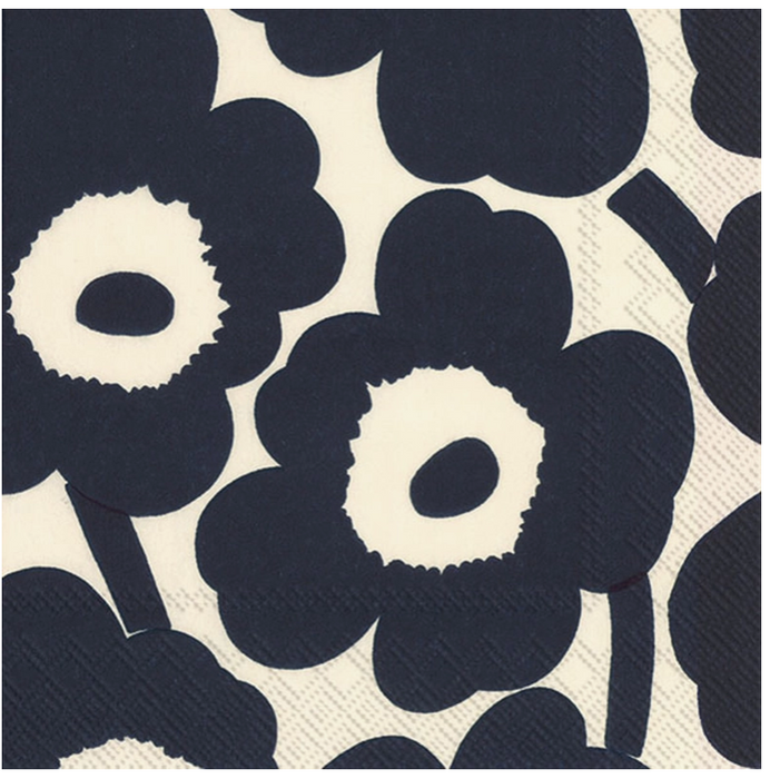 Marimekko Unikko Dark Blue Cocktail Napkins