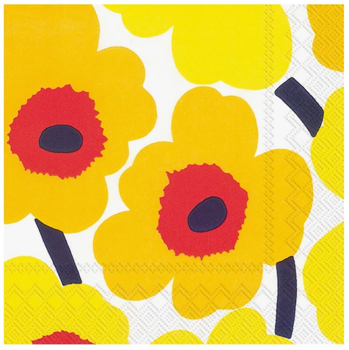 Marimekko Unikko Dark Yellow Cocktail Napkins