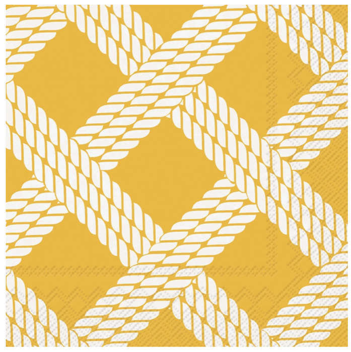 Yellow Sailor's Rope Cocktail Napkins