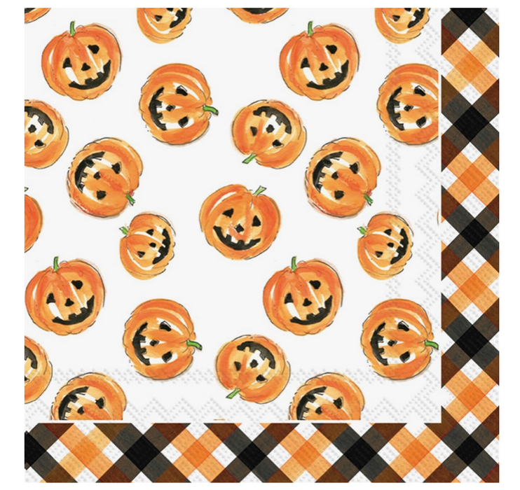 Pumpkin Faces Cocktail Napkins