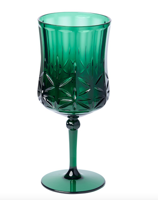 Stemmed Acrylic Wine Glasses | Green