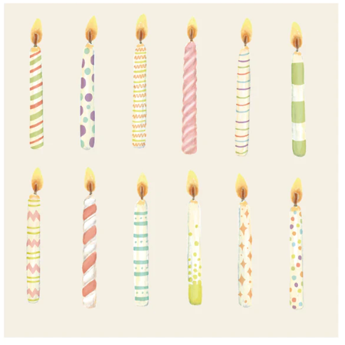 Birthday Candles Cocktail Napkin